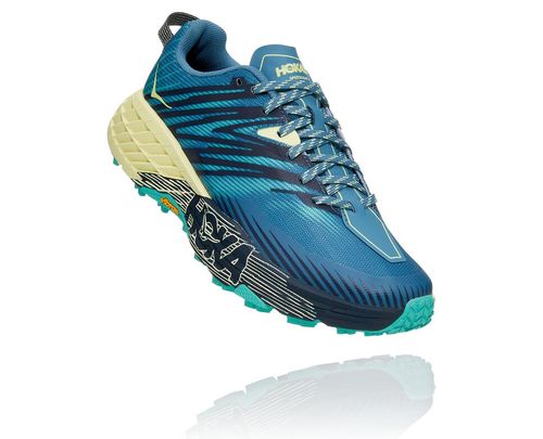 Hoka One One Dame Speedgoat 4 Trail Løpesko Provincial Blå/Luminary Grønn Norge-63VKR